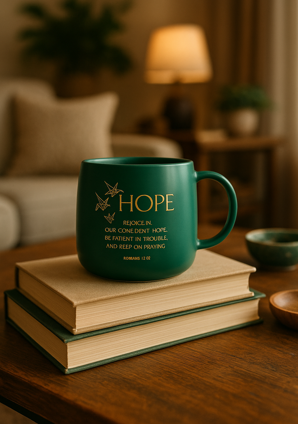 Hope 16oz Christian Mug – Romans 12:12 Bible Verse
