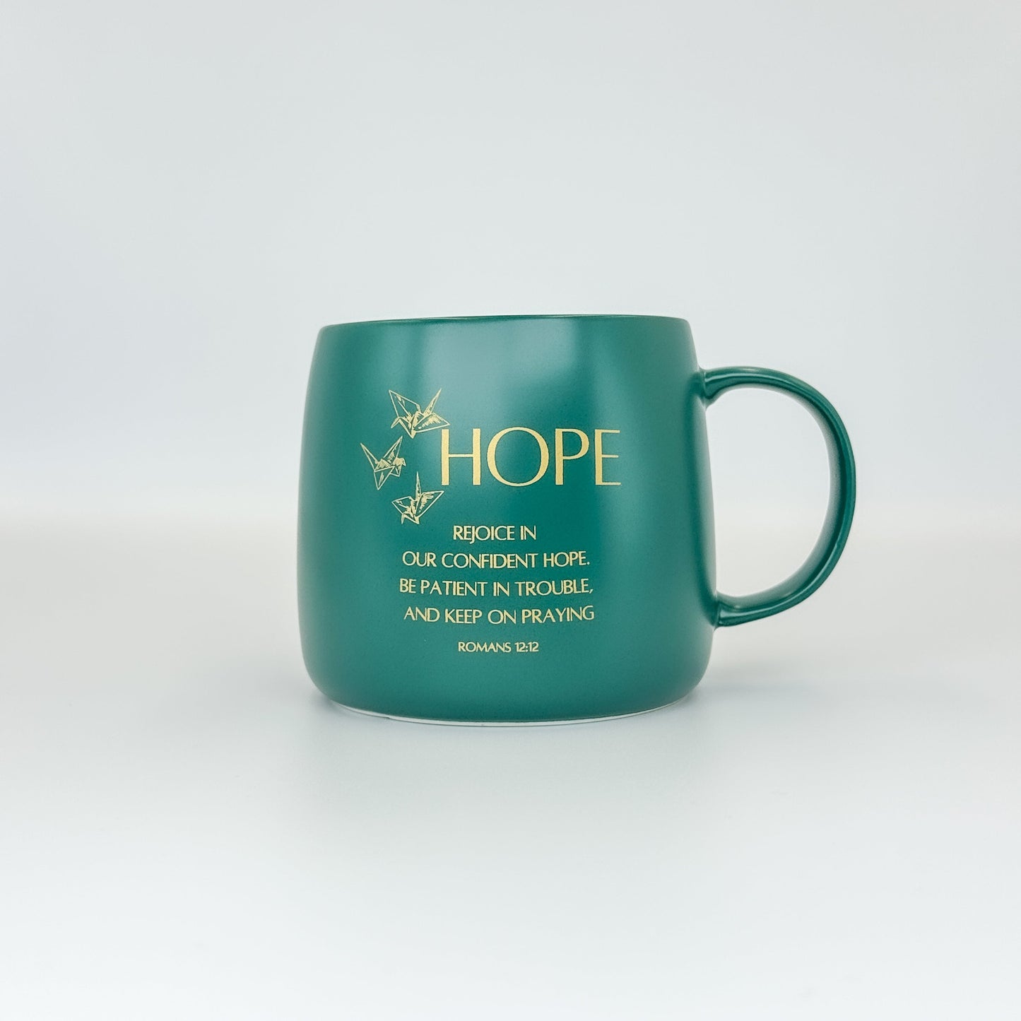 Hope 16oz Christian Mug – Romans 12:12 Bible Verse