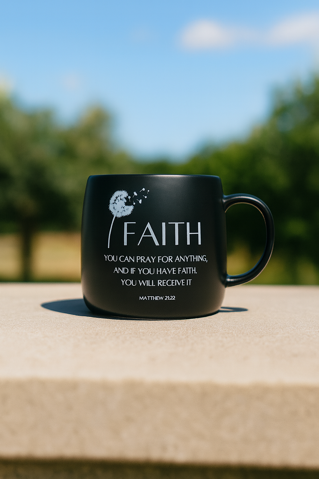 Faith 16oz Christian Mug – Mattew 21:22