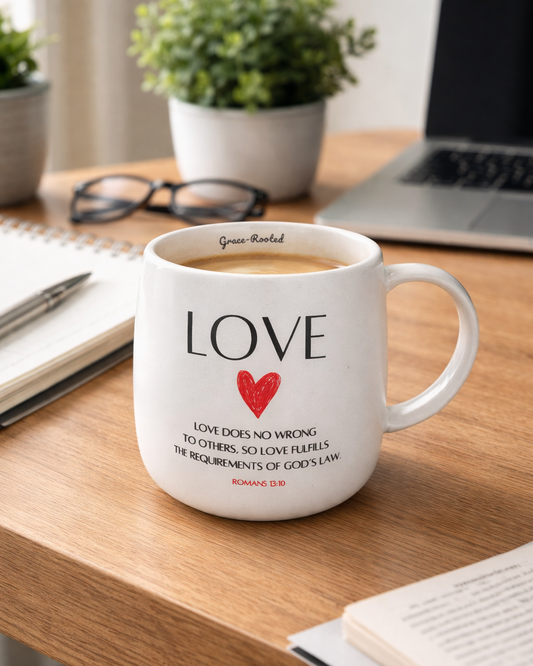 Love 16oz Christian Mug – Romans 13:10