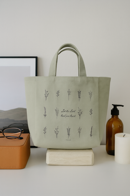 Let the Lord Lead Your Heart 🌿 Small Canvas Tote Bag