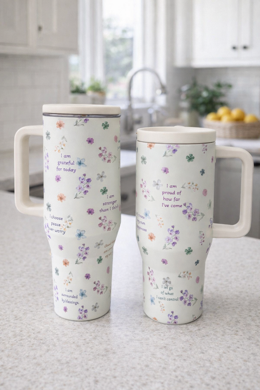 Floral Affirmation Tumbler 30oz