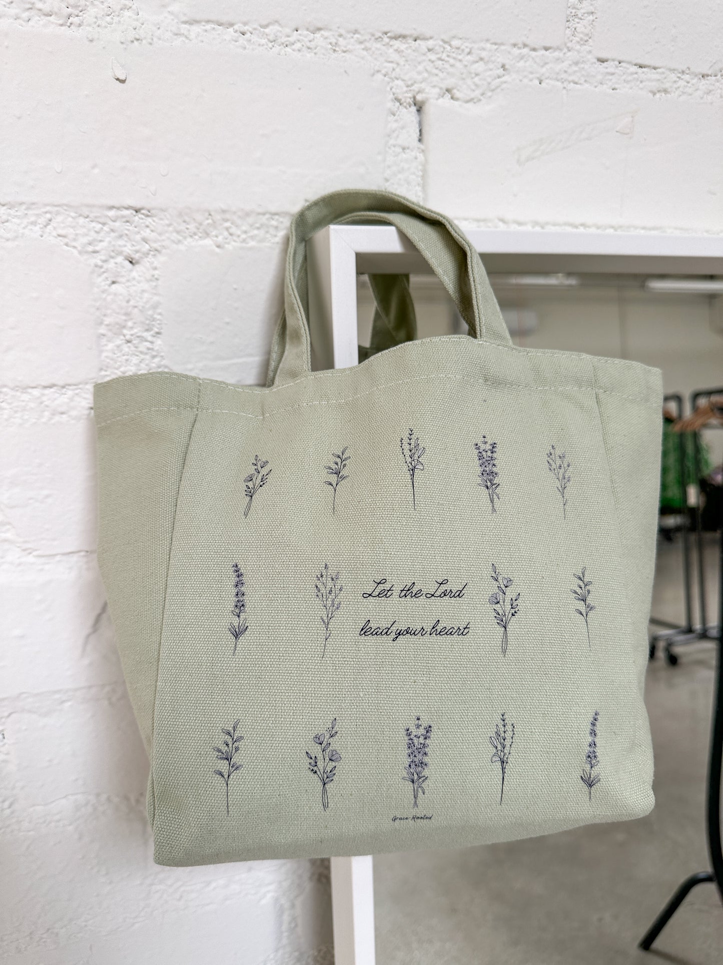 Let the Lord Lead Your Heart 🌿 Small Canvas Tote Bag