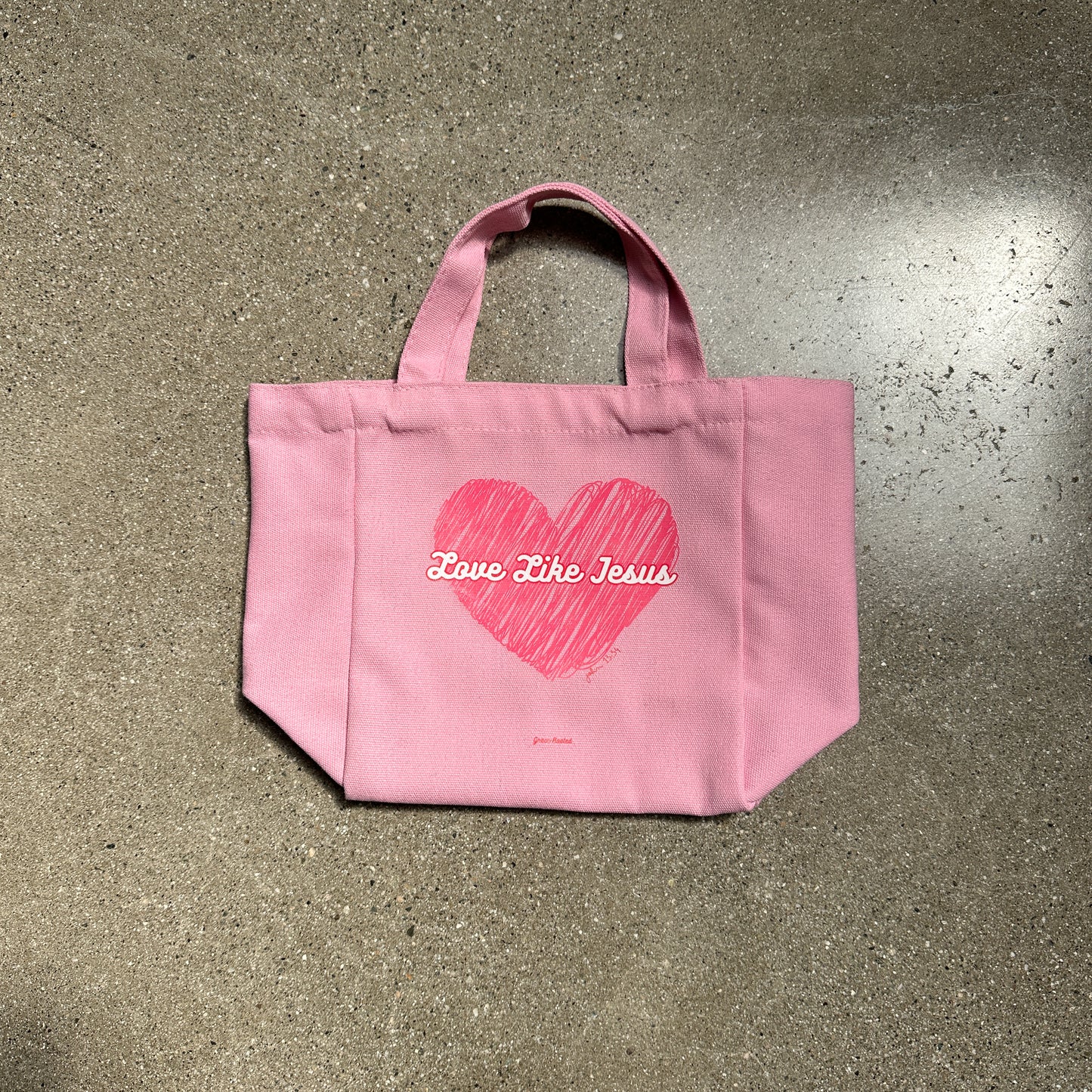 Love Like Jesus 🩷 Pink Small Canvas Tote Bag