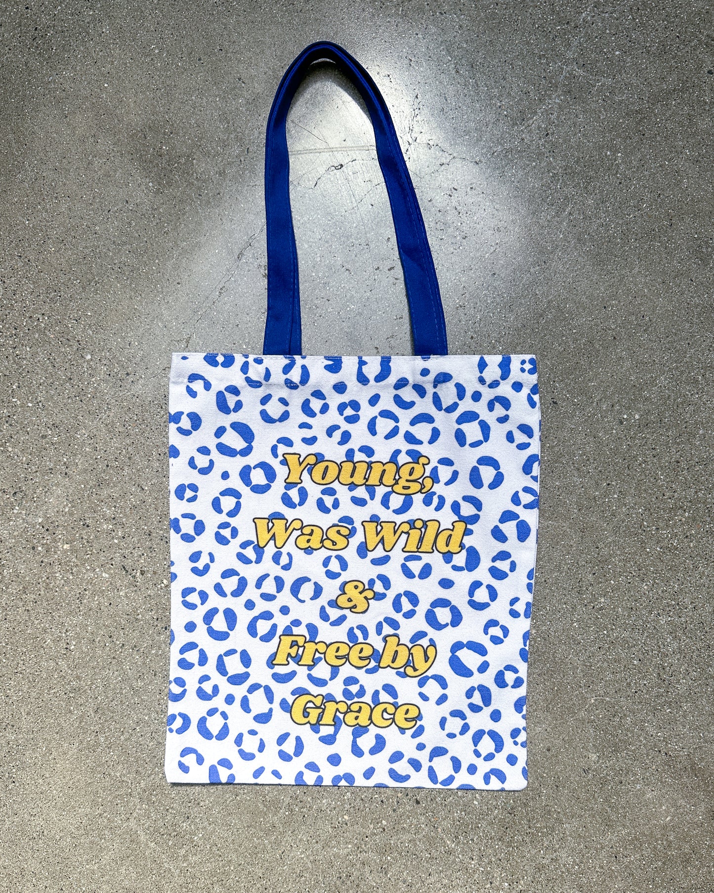 Young, Was Wild & Free by Grace 🐆 Medium Animal print Canvas Tote Bag