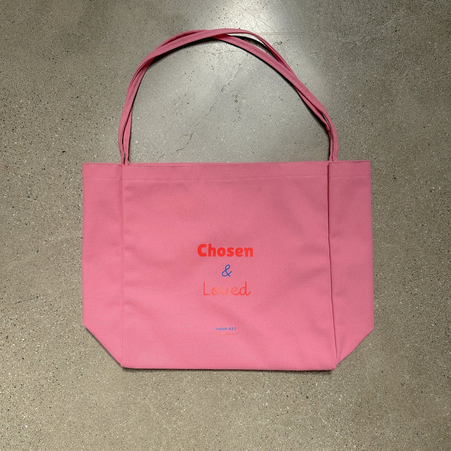 Chosen & Loved 💗 Pink Large Canvas Tote Bag