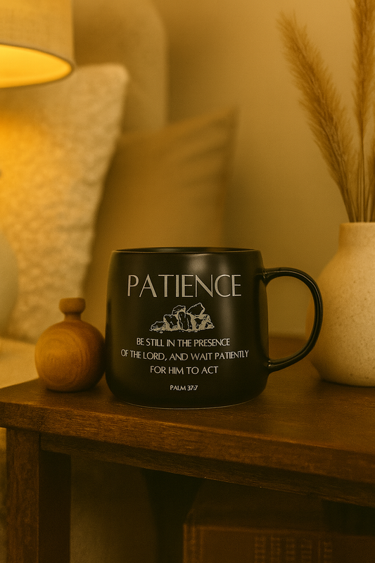 Patience 16oz Christian Mug – Psalm 37:7