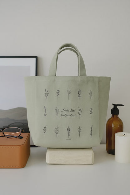 Let the Lord Lead Your Heart 🌿 Small Canvas Tote Bag